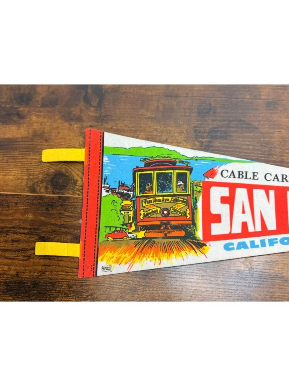 Vintage San Francisco Cable Car Felt Pennant California Souvenir